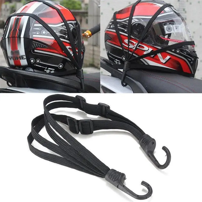 Universal 60cm Motorcycle Luggage Strap, High-Strength Elastic Bungee Cord with Hooks for General Fit, Retractable Rope to Secure Helmet & Gear, Rubber Band