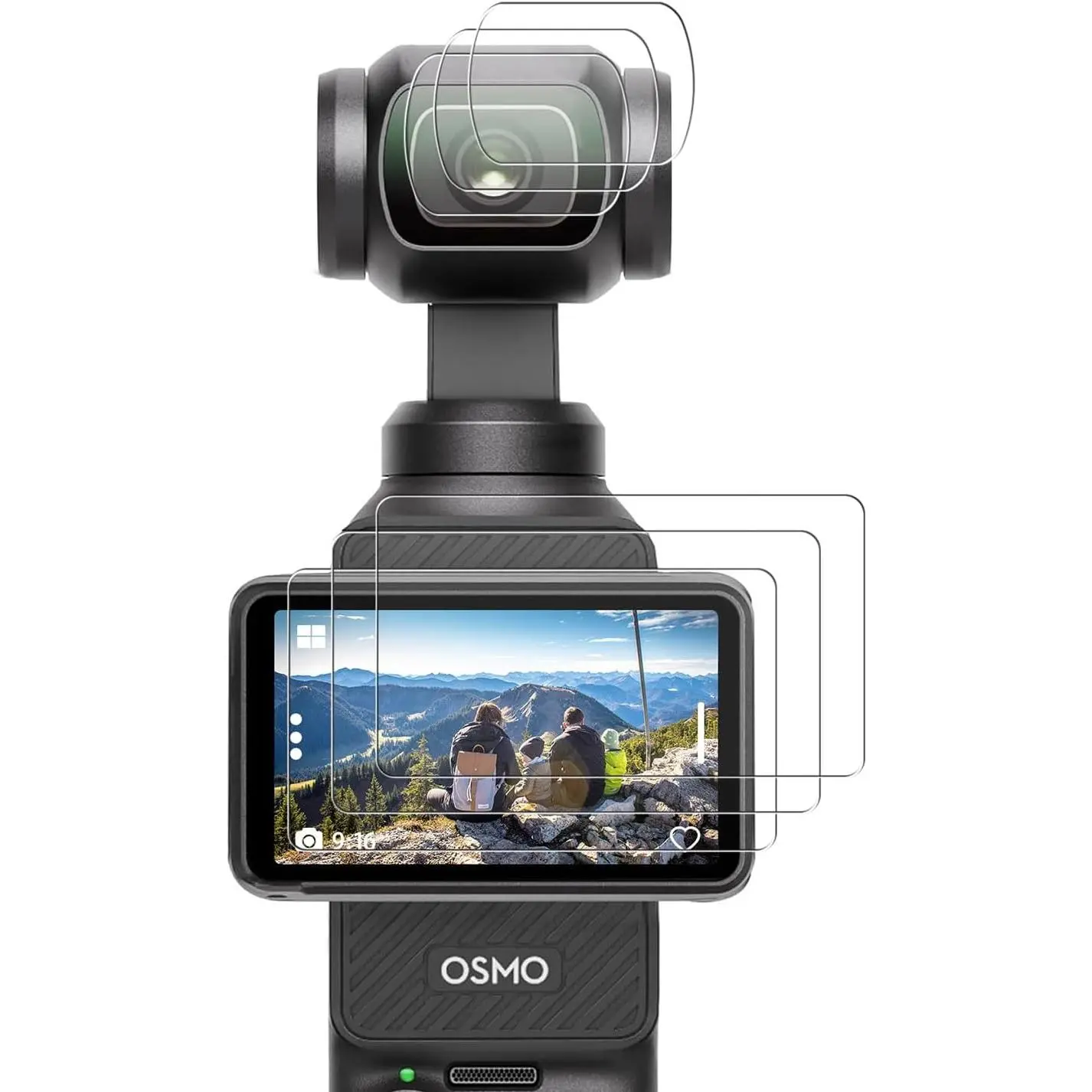 Tempered Glass Screen & Lens Guard for DJI Osmo Pocket 3&4 Digital Camera, 9H Hardness, 0.28mm Ultra Clear, Scratch-Resistant, Touch-Sensitive, Easy-Installation Accessories for Osmo Users