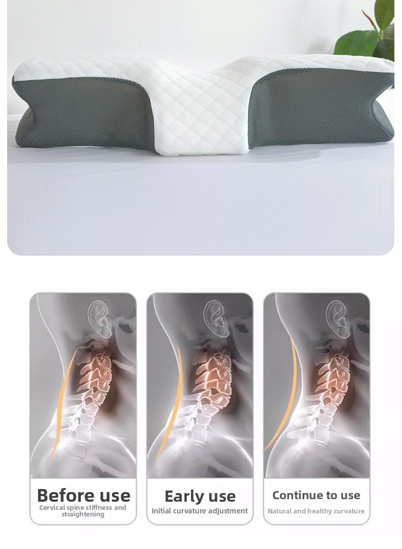 Butterfly-shaped rolled memory foam neck pillow, butterfly-shaped slow-rebound pillow for home use, hotel cervical spine support pillow