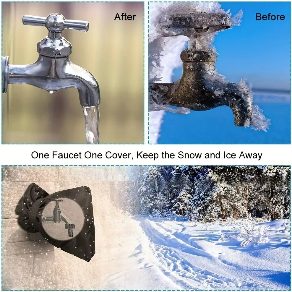 Winter Freeze-Proof Outdoor Faucet Protector, 420D Oxford Fabric, Thickened Anti-Freeze Water Pipe Cover, External Faucet Protection