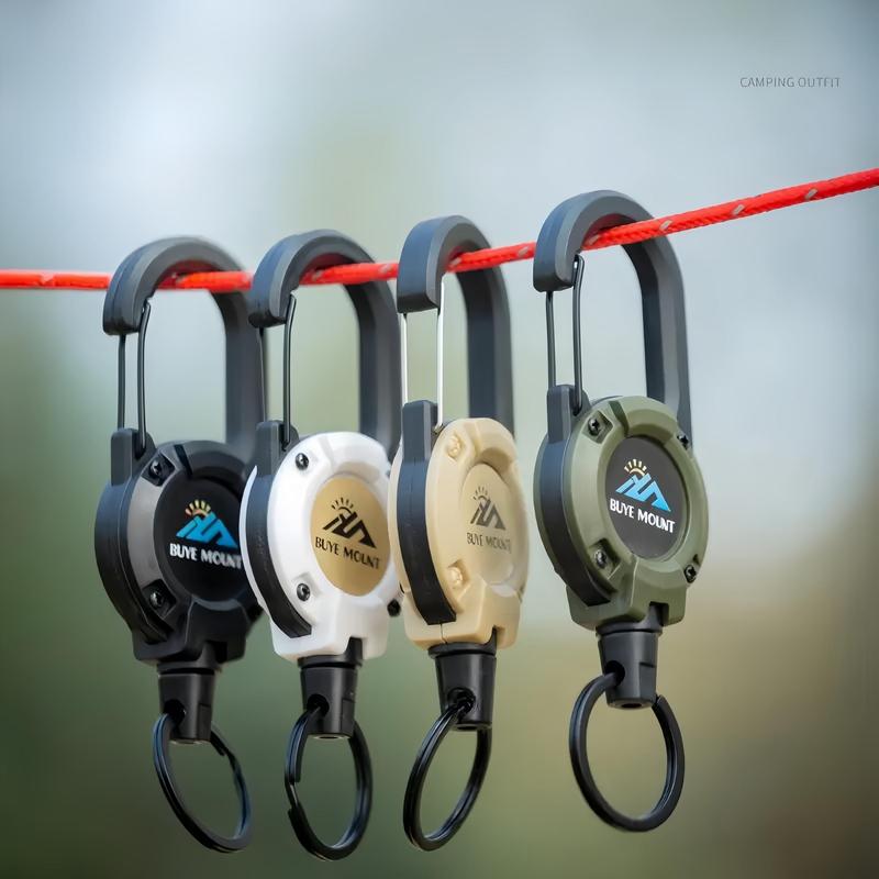 Outdoor Camping Tactical Easy Pull Buckle Hook Carabiner, 1 Count Multifunctional Retractable Keychain For Camping Hiking (Logo Color Random), Gift