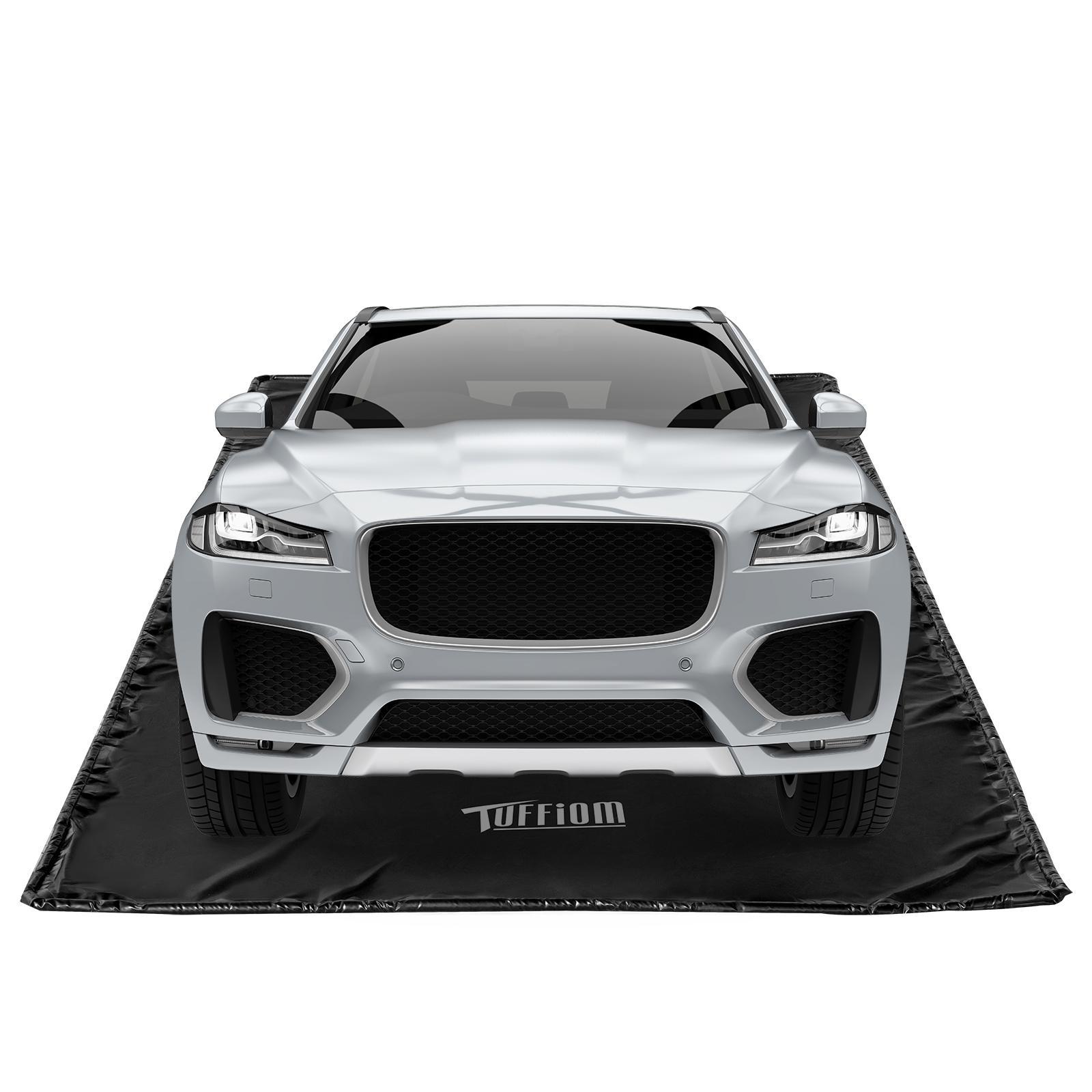 Karlhome 7.5 x 17FT Garage Floor Mat, Thickened Coin Plate PVC Garage Mats Flooring Roll for Under Car, Garage Car Parking Mats for Compact SUVS, Sports Car