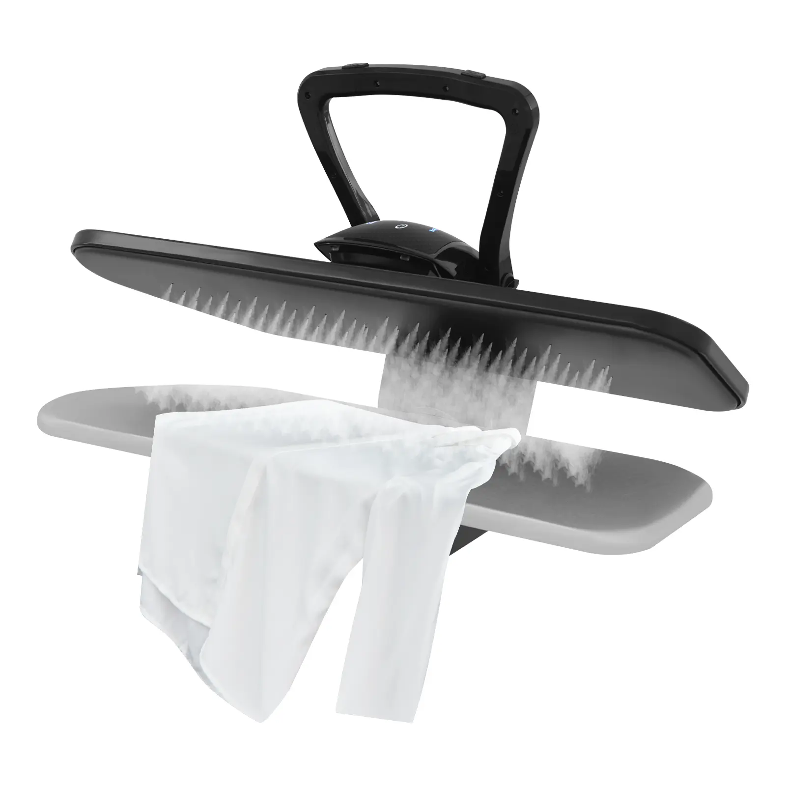 Intelligent Steam Press - 1600W 36-Inch Manual Tabletop Iron with 5 Fabric Modes, 35.2oz Water Reservoir, Auto Shut-Off, LCD Display, Spray Bottle, Sponge Pad, Fast Heat-Up, Aluminum Body, US Standard, English Manual for Home Laundry Use