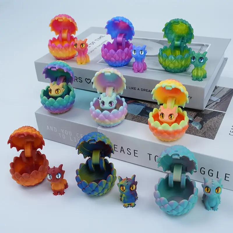 18-Piece 3D Printed Dragon Egg Model Set, Includes 9 Eggs & 9 Mini Dragons, Multiple Colors, Home Decor, Party Gifts, Birthday Presents