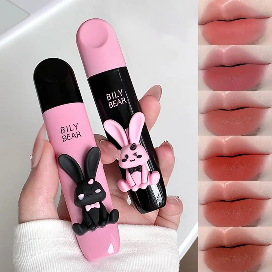 Cute Rabbit Matte Lip Balm, Long-Lasting Color, Smooth Application, Non-Drying, Perfect for Dates and Gifts, Oil Control Benefit