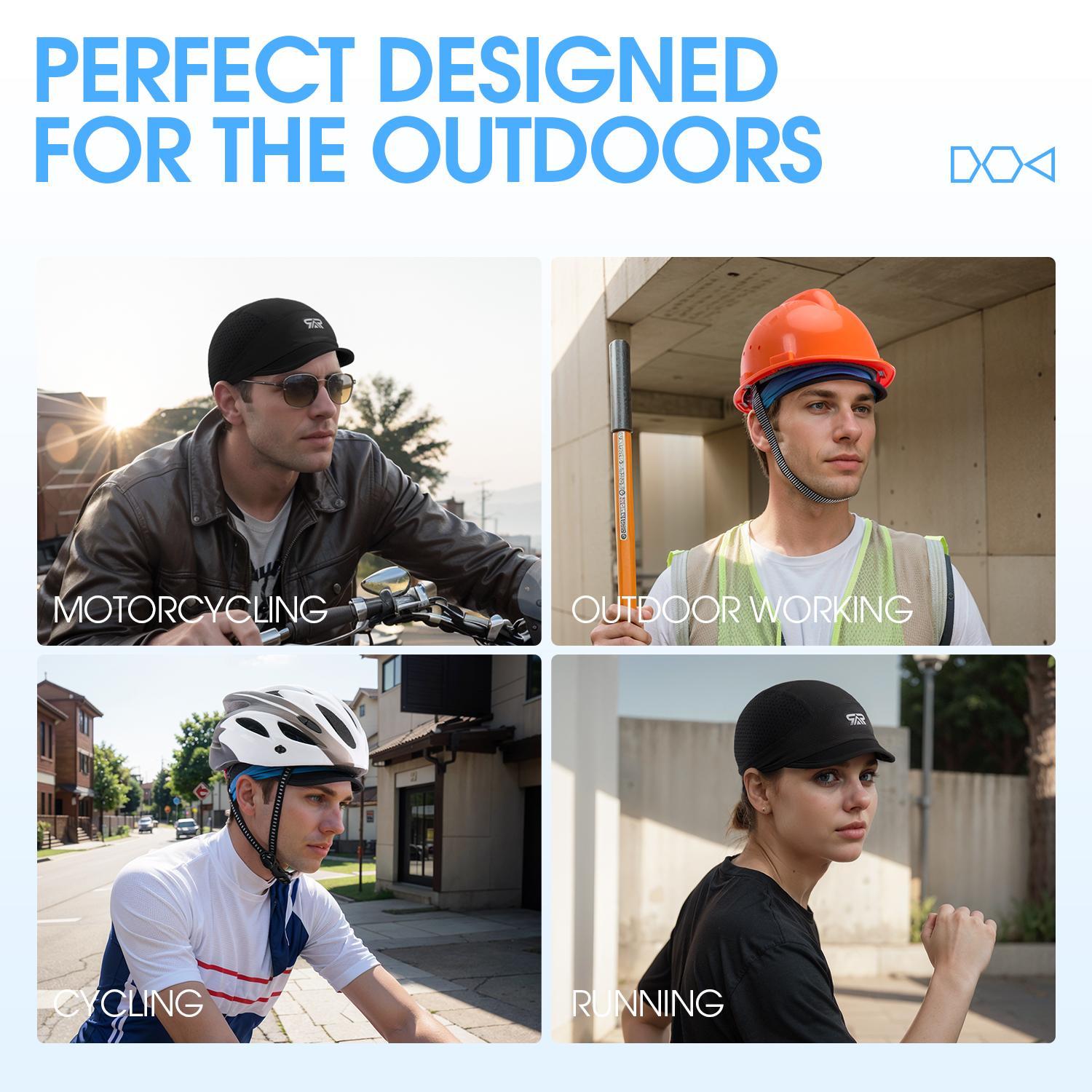 Breathable Sweat-wicking Cycling Running Baseball Hat, Quick Drying Hat, 1 Count Short Brim Cooling Helmet Liner Skull Cap, Cycling Running Baseball Hat for Men & Women, Workout Hat, Sports Cap