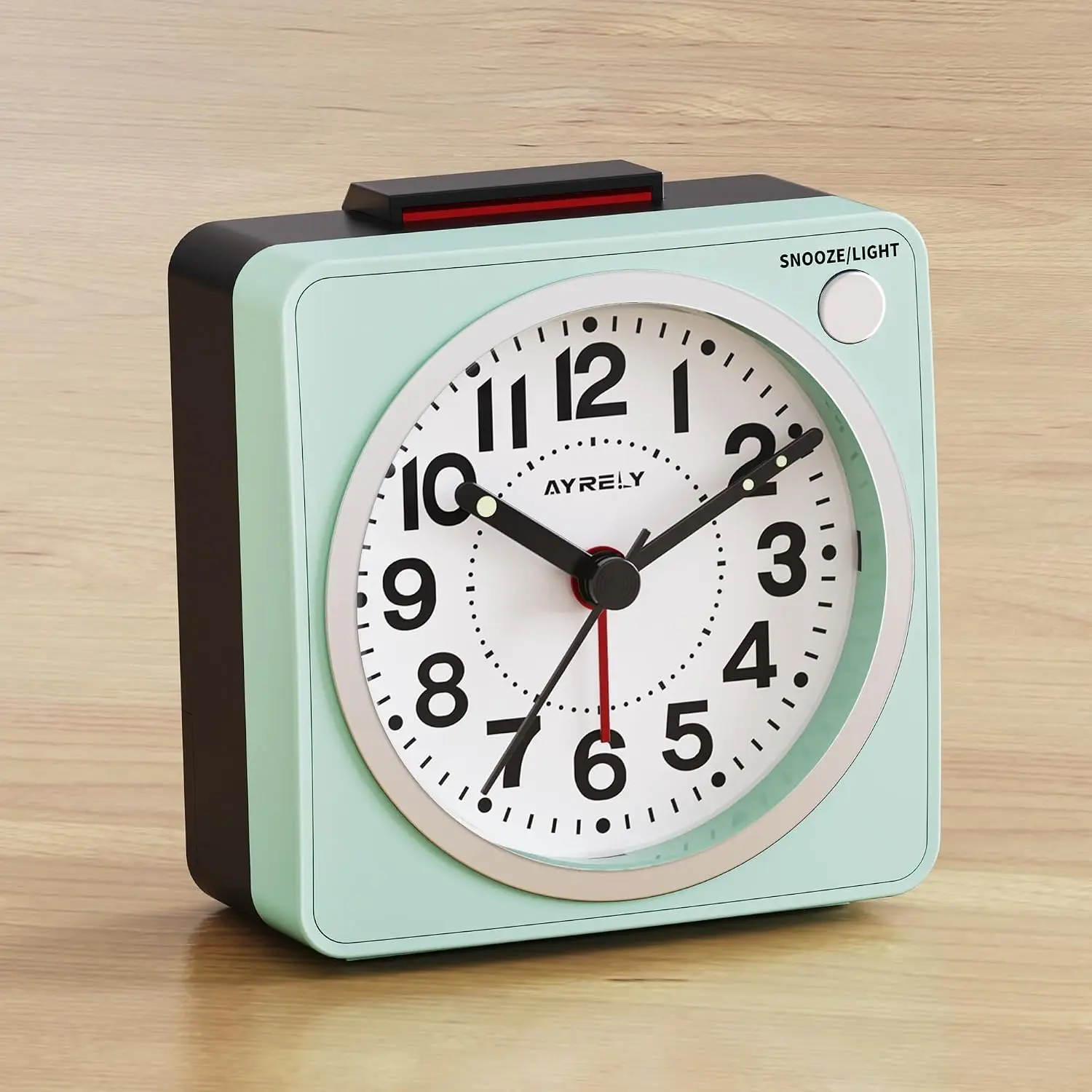 Mini Compact Portable Alarm Clock - 2.6"×1.4" Ultra Small Analog Clock, Lightweight Battery-Operated, Home Decor for Campers/Trips, Travel/Bedside Use