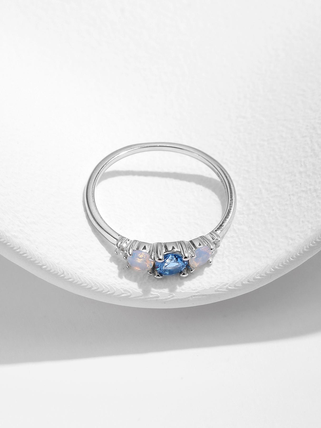 925 Sterling Silver Artificial Crystal Decorated Ring, Fashion Jewelry for Party, Daily Clothing Decor, Trendy All-match & Exquisite Jewelry for Birthday Gift