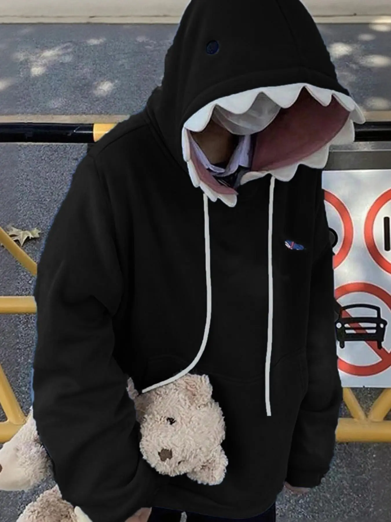 Unisex Shark Hat Hoodie, Creative Cap Design, Loose Fit Streetwear Top, Fashionable and Comfortable, Perfect for Casual Wear