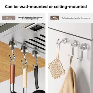 4pc-Heavy-duty neodymium magnetic hooks suitable for cruise ship cabins, kitchens, refrigerators, and other magnetic surfaces—a cruise essential for 2026.