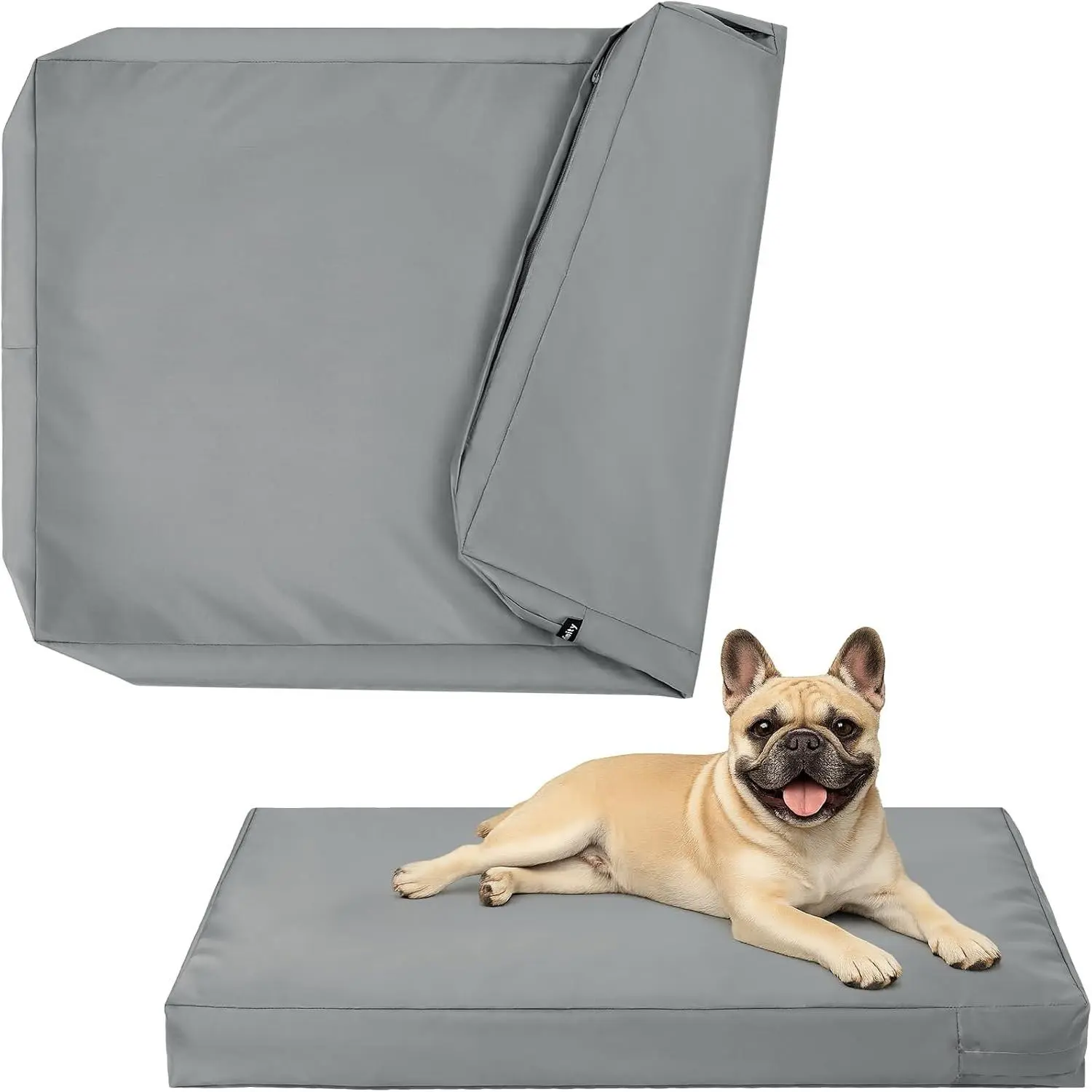 Small   Bed Cover  Washable, Easy to Clean,  Resistant, Heavy Duty Oxford, Zipper Closure, Indoor/Outdoor Use, Fits 30 Inch  Crate - 29x20x3, Grey