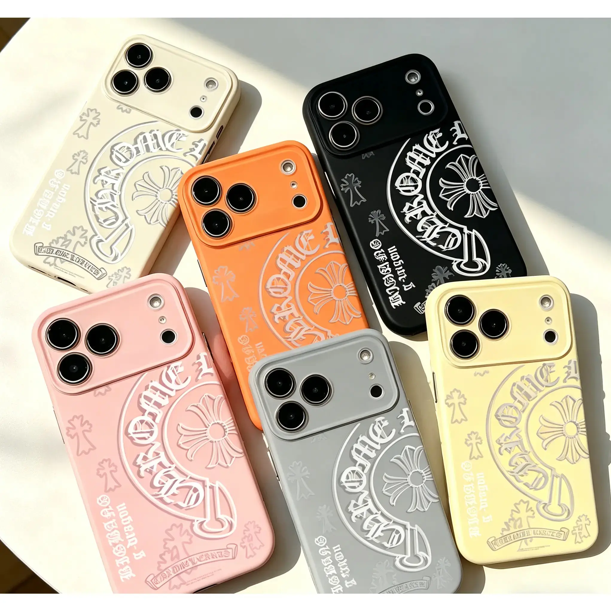 Gothic Cross Pattern Crystal Smartphone Case - Corner-Protection Design, Trendy Large-View Window with Liquid-Effect Finish, Electroplated Surface - Compatible with iPhone 17/16/15 Pro Max Handheld Cellphone Devices| Premium Fashion Edition Case, Metalli