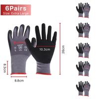 6 Pairs Extra Large Work Gloves 