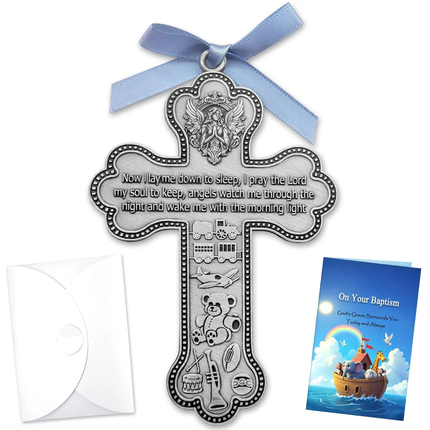 Guardian Angel   Baptism Gifts for Boys Girls with Christening Card, with Personalized Blessing Engraving Space