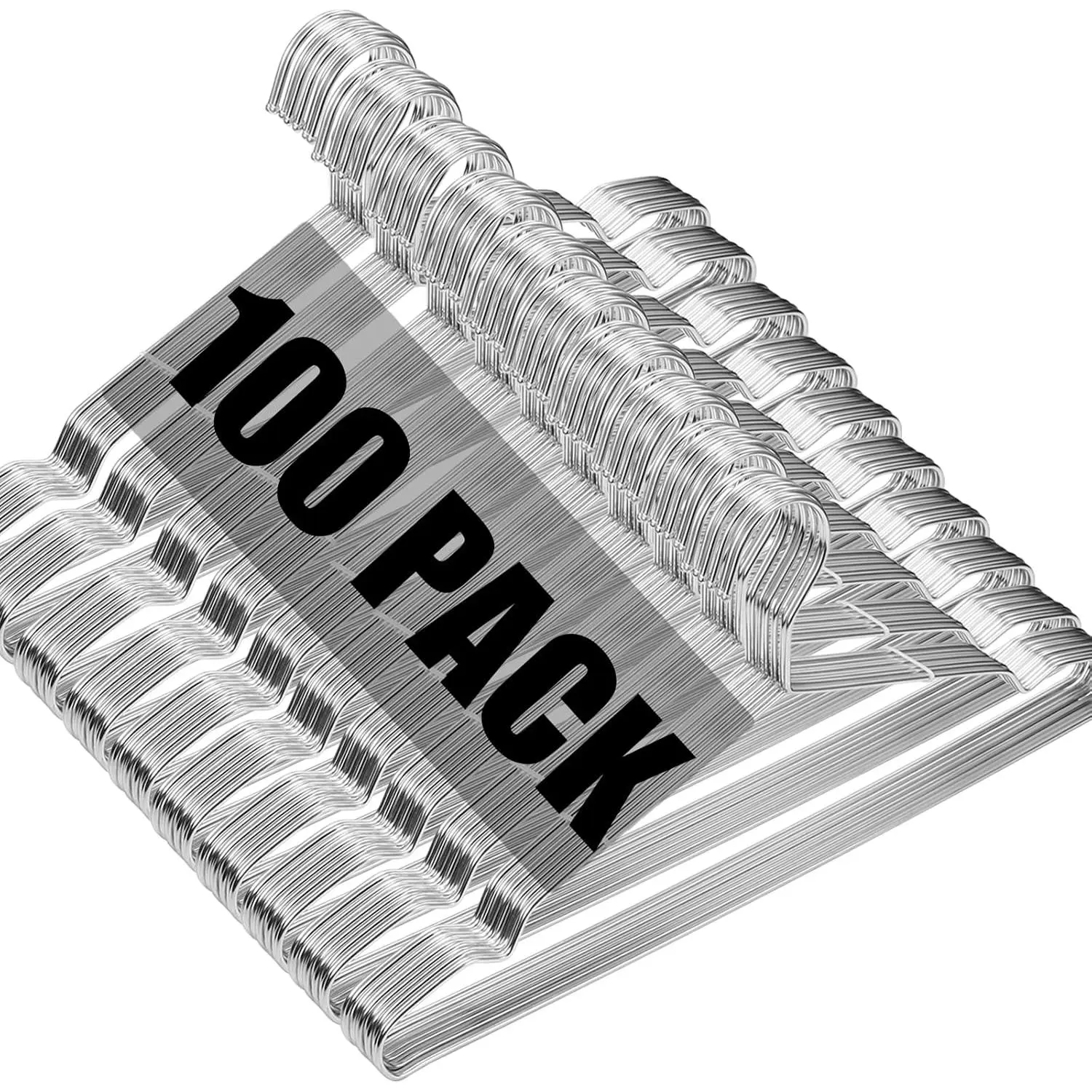 Hangers 100 Pack Wire Hangers Heavy Duty Clothes Hanger Ultra Thin Space Saving Metal Hangers 16.5in