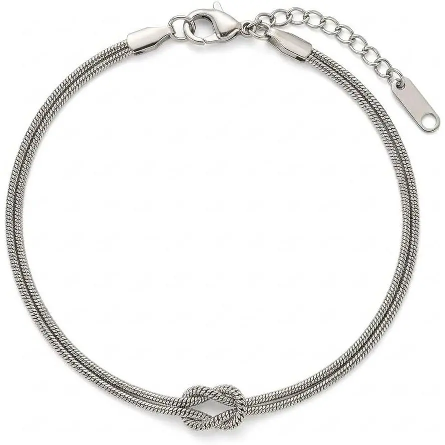 Knot Bracelets for Women Love Matching Infinity Bracelets for Friendship Dainty Snake Hand Chain Adjustable Bracelets for Women   Stainless Steel Bracelets