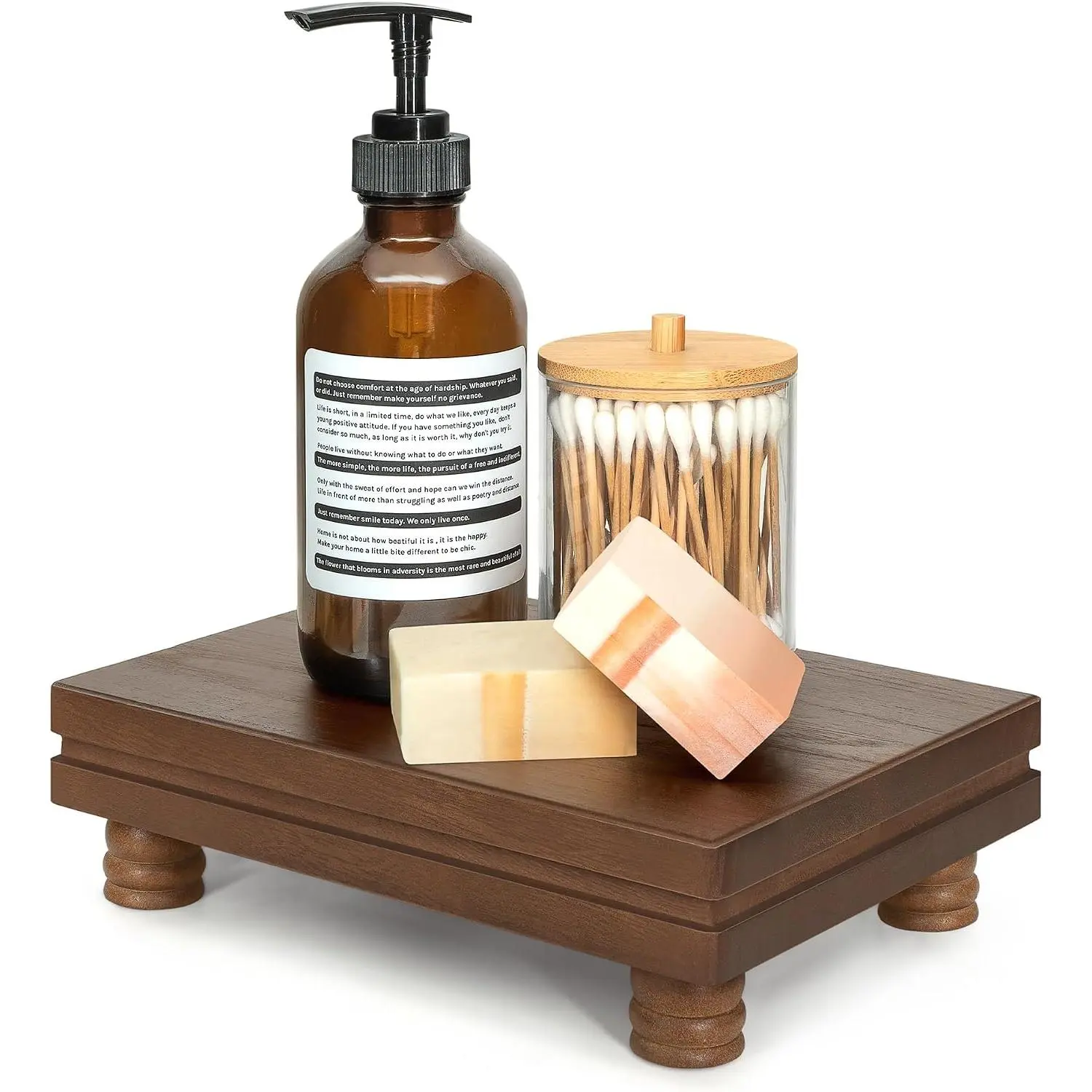 Riser for Decor: Display Stand for Rustic Room Decor, Brown | Pedestal Stand, Small Coffee Table, Sink Sponge Holder, Kitchen Decor for Counter,  for  Decor,  Improvement