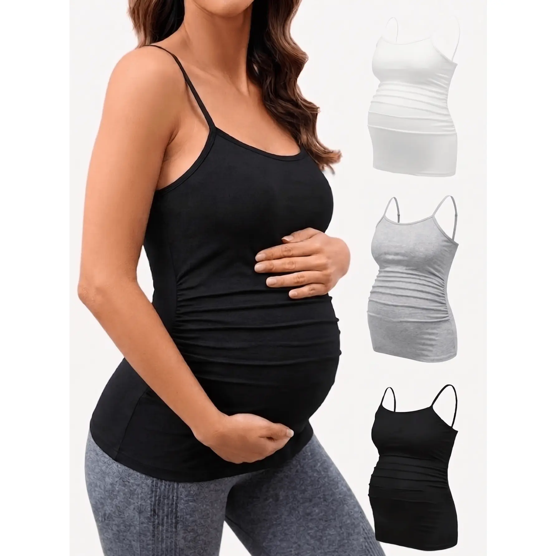Pregnancy clothesWomen's 3-Pack Maternity Sleeveless Tank Tops - Summer Casual Sports Yoga Sleeveless Shirts, Sleeveless Shirt