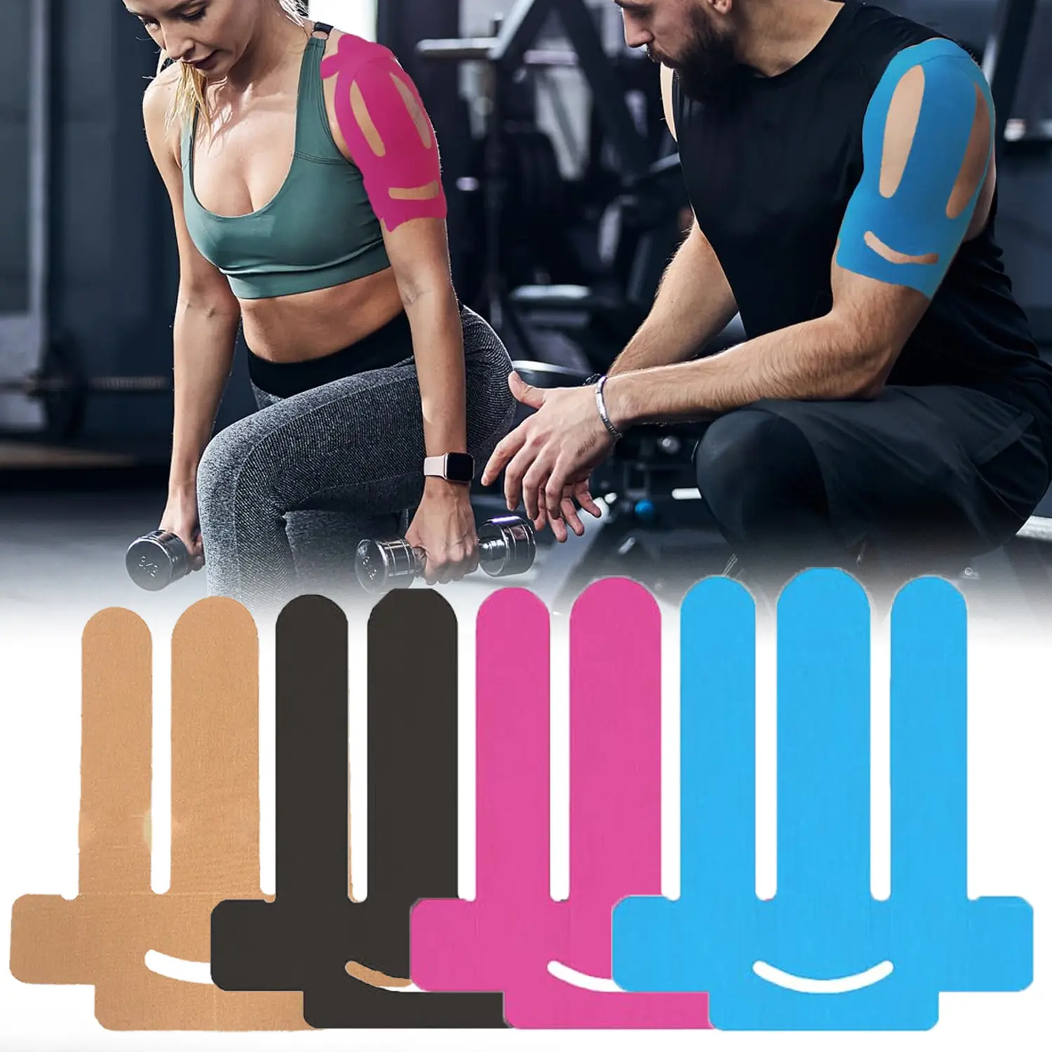 4pcs sports elastic shoulder pads, gifts for family, outdoor and home products for sports, making sports look better, elastic bandages, multiple colors, personal care tools, simple and practical