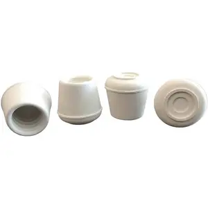 1-1/8-Inch Inside Diameter Rubber Leg Tips, 4-Pack, White