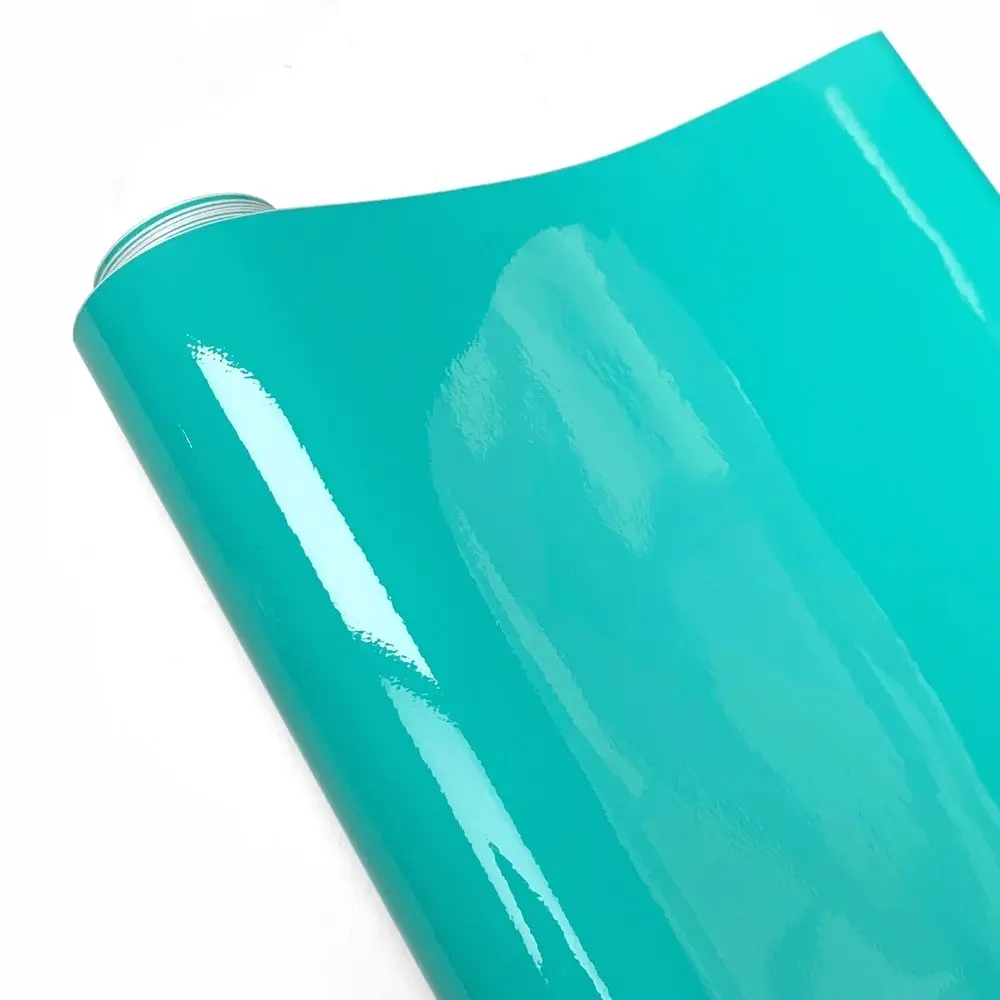 Classic Glossy Teal Vinyl Wrap Film Self Adhesive Car Motorcycle DIY Sticker Decal With Air Release Waterproof Vinyl Wrap For Cars