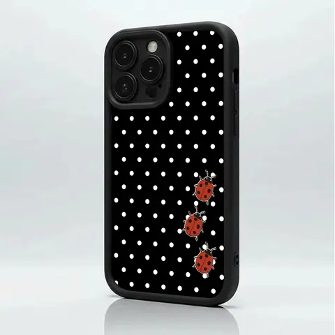 Cute Polka Dot Ladybug Phone Case Accessories, Matte Non-Slip TPU + Silicone Shockproof, Unisex Classic Material, Compatible with iPhone18promax 17-11 Pro Max, Plus, Air and  Galaxy S26-S21 Ultra, Plus, FE