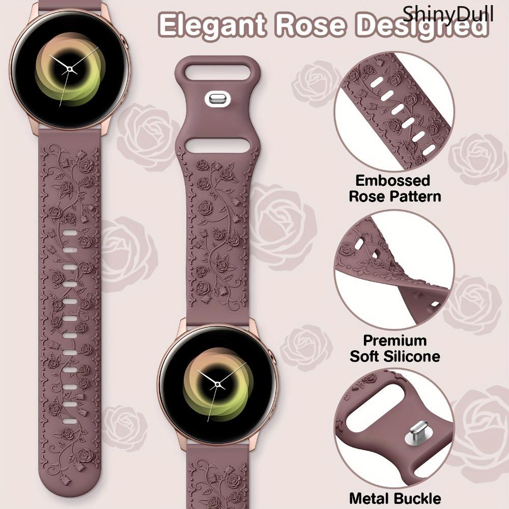 4-Pack Floral Engraved Watch Bands Apple Watch Bands – Sport Strap 38–49mm (Series 1–11, SE, Ultra / Ultra 2)Comfortable & Stylish for Women