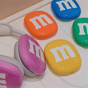 Korean Cute Pattern Bluetooth Headset Protective Case For Apple Airpods Max Fashion Letter Multi-Color Earphone Soft Cover Funda