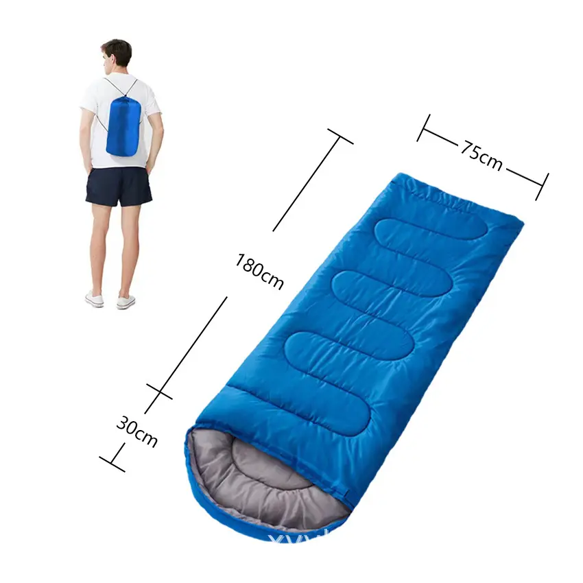 adult sleeping bag, envelope sleeping bag, camping sleeping bag, 2 season sleeping bag, warm thick sleeping bag, moisture resistant sleeping bag, portable outdoor sleep sack, hiking backpacking gear, wholesale camping supplies