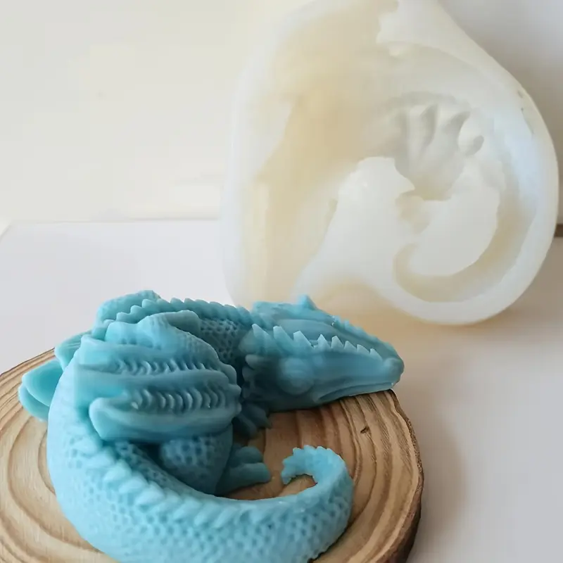 Fire Dragon Silicone Molds for Epoxy Resin, Suitable for Resin Liquid Crafts, Concrete, Cement, Polymer Clay, And Candle Making, Candle Making Supplies, Approximately 4 Inches (About 10.2 Cm)
