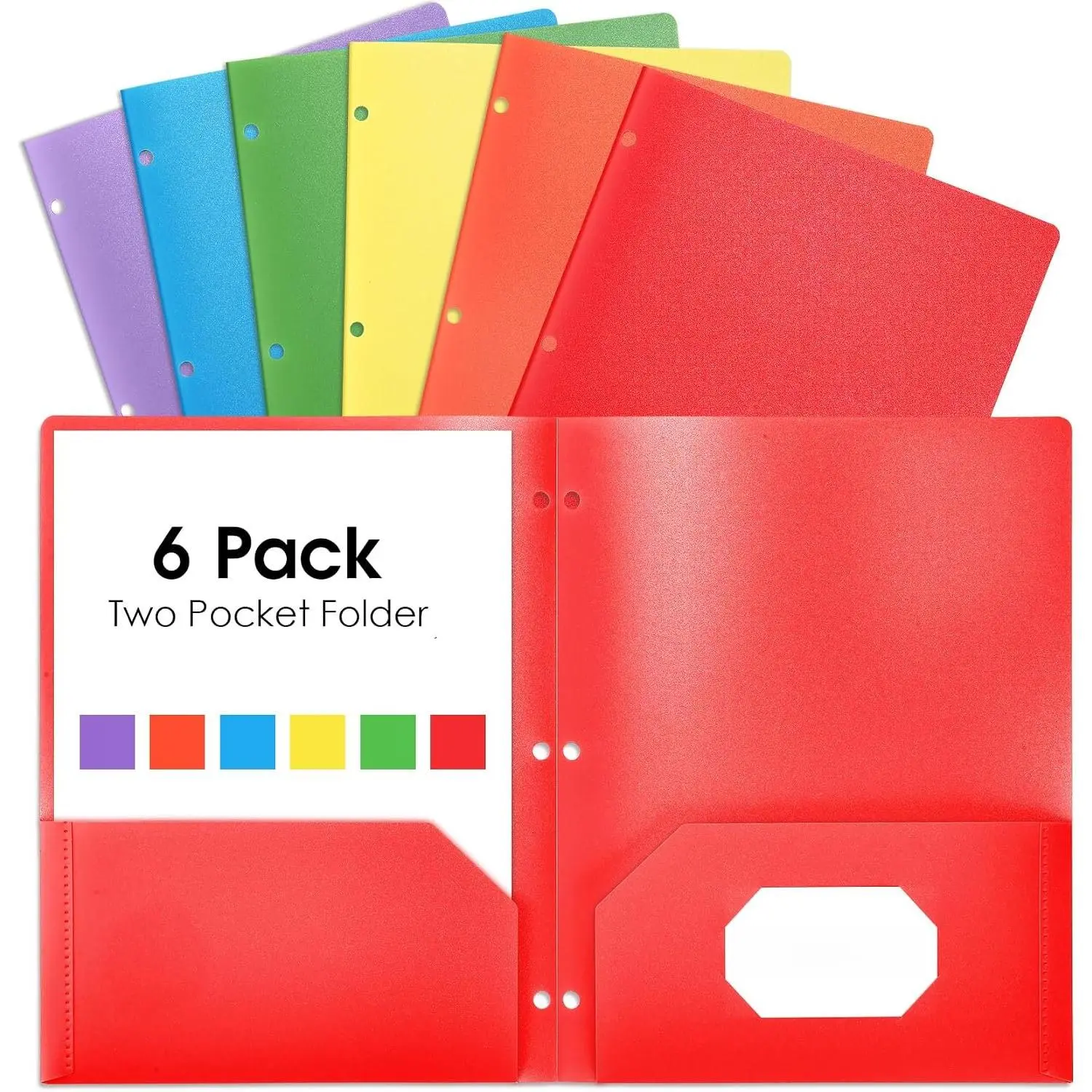 Folders with Pockets Colorful Plastic File Folders for School  Office File Folder Organizer Heavy Duty Filing Supplies for Student Teacher Organizing Document Filing Cabinet Report 6 Pack