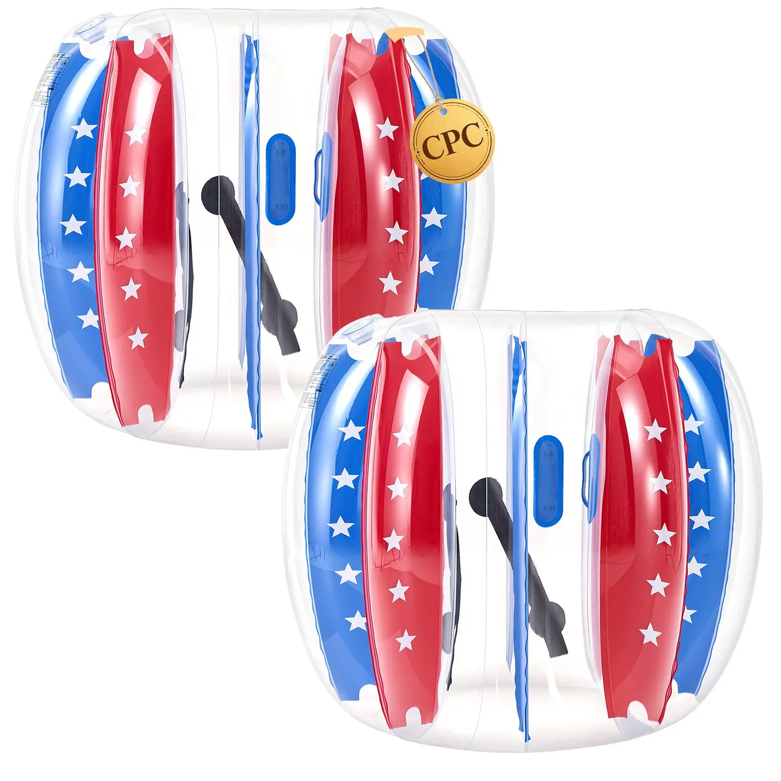 VEVOR 2-Pack 4FT Inflatable Bumper Bubble Balls, Thickened PVC with Handle Lock,  Hand Tool Accessory for Teens’ Outdoor Backyard Play, Bubble Ball