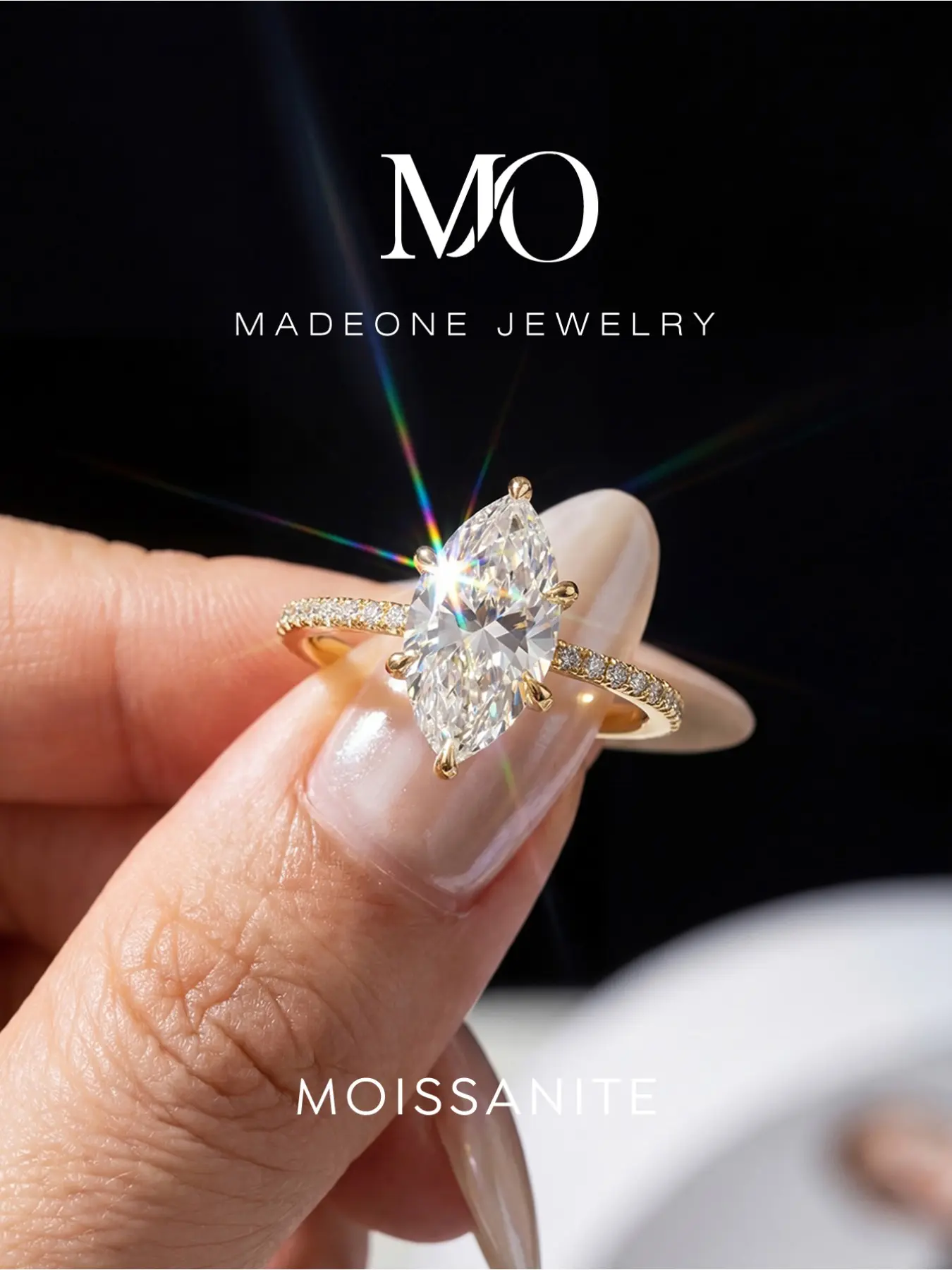 2.0ct Marquise Cut Moissanite Engagement Ring, Copper Alloy Paved Side Stone Promise Ring For Women, 6 Prong Set Marquise Sim Diamond Ring, Gold & Silver Tone Bridal Jewelry, Engagement Wedding Rings, Ideal Gift For Proposal Wedding And Romantic Occasions