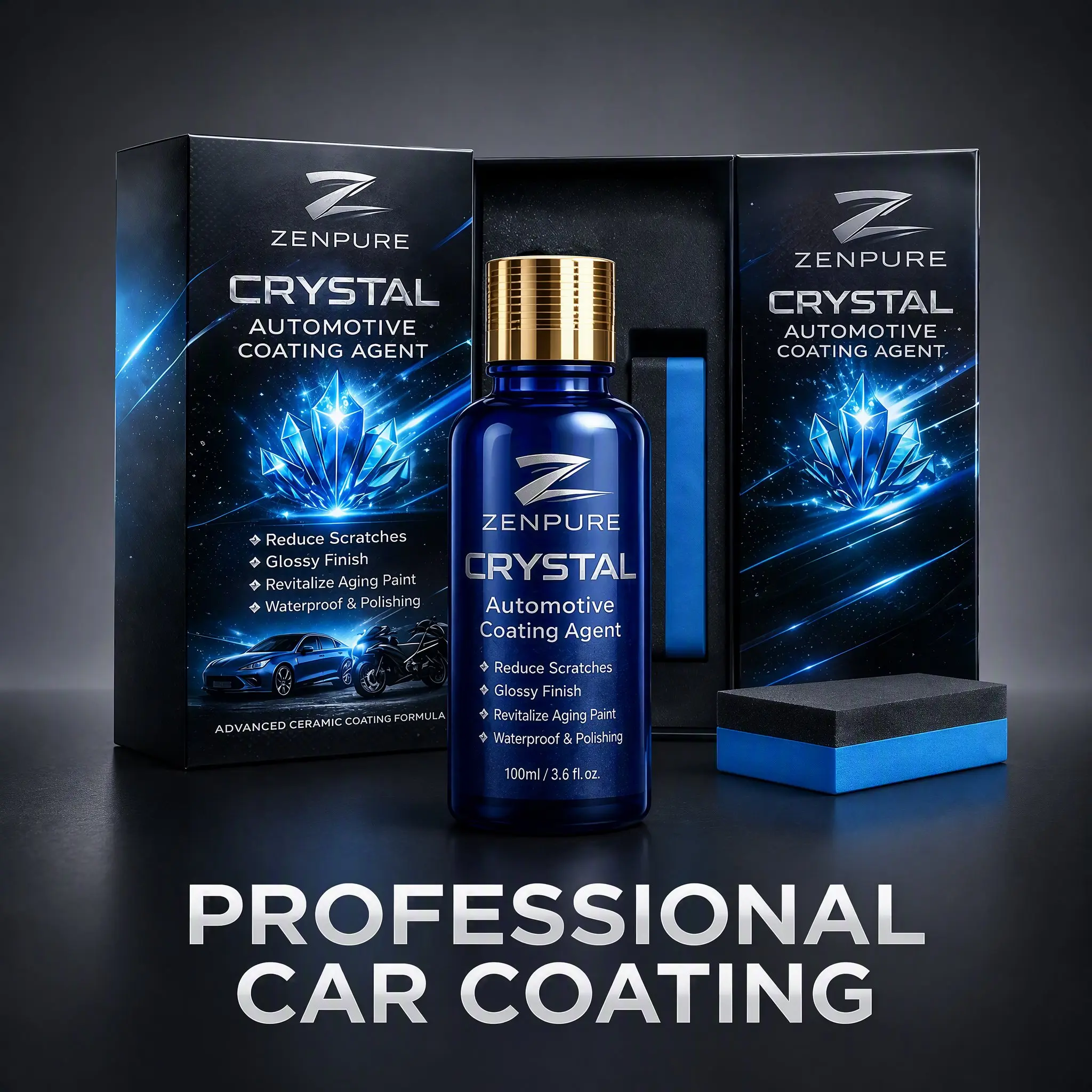 Advanced Ceramic Technology Car Coating Agent Water Repellent UV Resistant High Gloss Shine Easy Step Automotive Detailing Product Daily Car Care