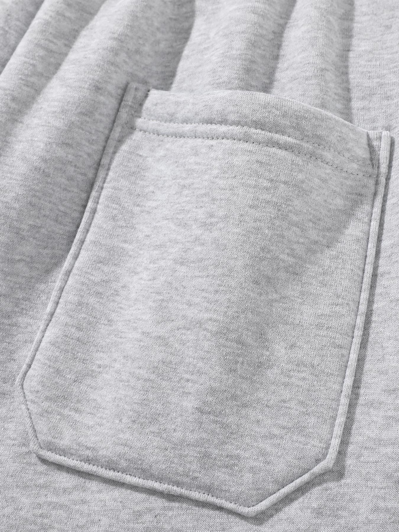 Men's Plain Two-piece Sweatsuit Set, Basic Regular Fit Casual Drop Shoulder Half Zip Long Sleeves Hoodie & Pocket Drawstring Elastic Sweatpants, Men's Clothing