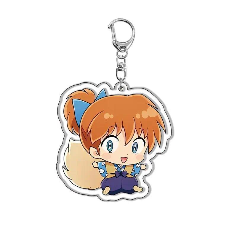 Fashion Anime Keychains Cartoon Figures Higurashi Kagome Sesshoumaru Miroku Acrylic Keyring Collection Accessories Gift