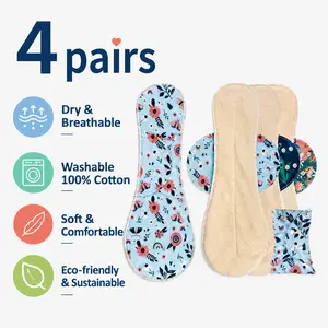 New 2/4 Pack ReusableWashable Reusable Cotton Care Pads, Breathable Skin-Friendly Daily Protective Liners, Warm Gift for Mom & Elderly Family