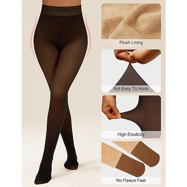 Everyday Essential Womens Fleece Lined Tights Thermal Winter Leggings ...
