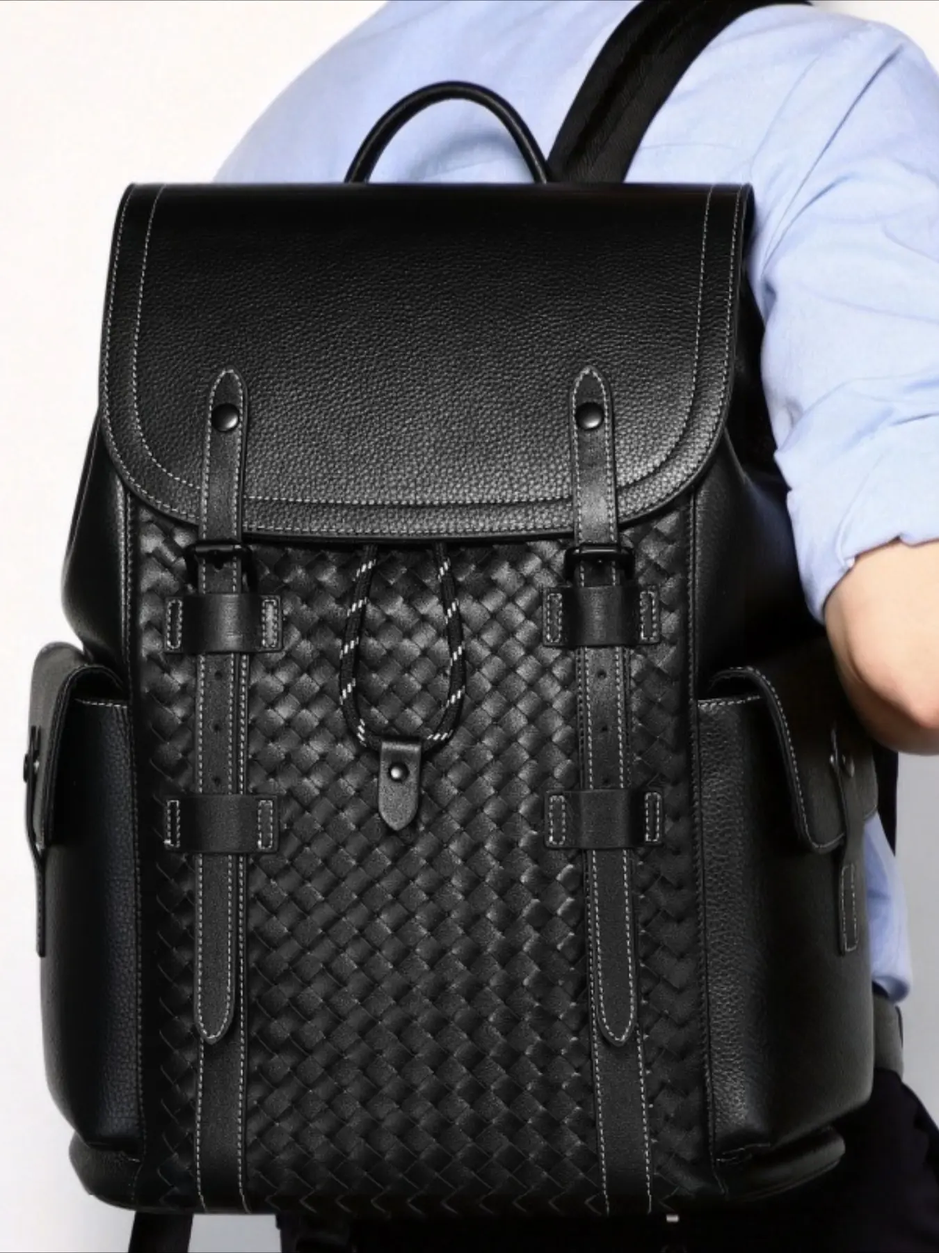 First layer cowhide new men's leather backpack large capacity 15 inch laptop bag backpack travel light Laptop Backpacks