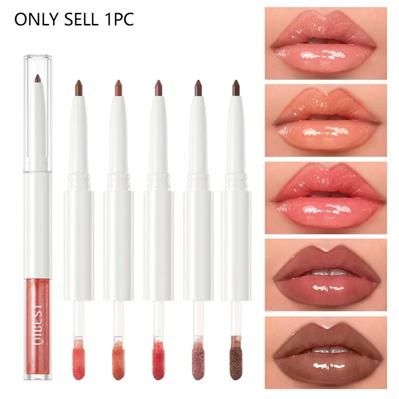 2-in-1 lip gloss, Lip Glaze Elixir, shiny and long-lasting, non stick cup, waterproof and easy to apply, natural makeup effect, Hydrating Lip Glaze, Liquid Lip, Lip Moisturizer Gloss, Glossy, Non Sticky Gloss