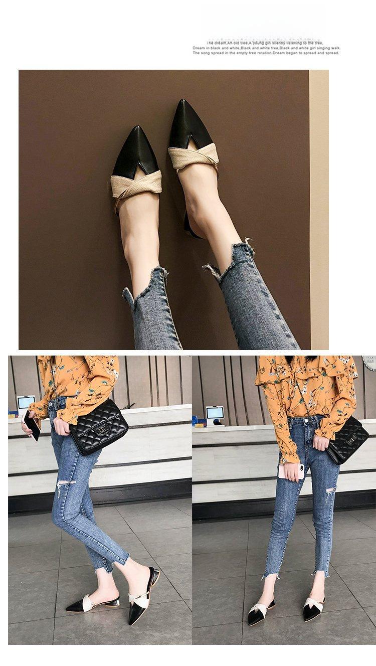 2025 New Women's Closed-Toe Mule Shoes, Fashionable Summer Slip-On Casual Flats, Low Heel Outdoor Slides