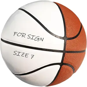 Size 7 Autograph Basketball 29.5" Blank White Basketball for Signature Display Autographic Basketballs for  Graduation