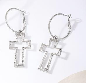 Trend Cross Design Dangle Earrings, 1 Pair Vintage Trendy Dangle Earrings, Chic Gorgeous Jewelry As Gift for Girlfriend