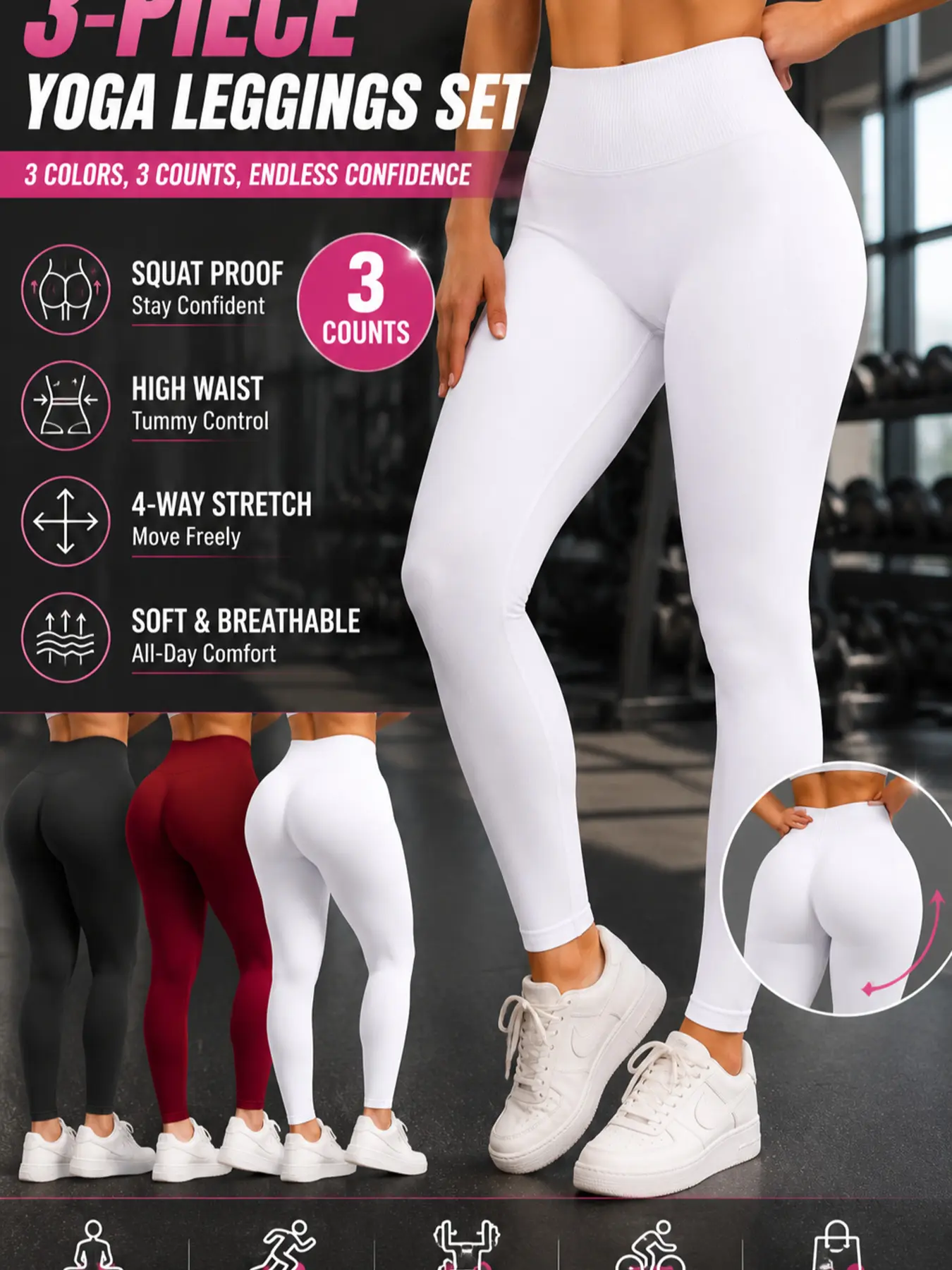 Women's High-Waisted Seamless Yoga Pants, Plain Color Tight-Fit Running Fitness Training Joggers, All-Season Sportswear, Workout Leggings, High Waist Activewear, Activewear Bottoms, Fitness Clothes