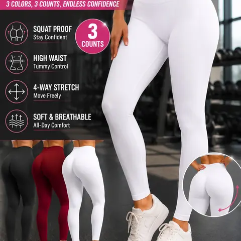 Women's High-Waisted Seamless Yoga Pants, Plain Color Tight-Fit Running Fitness Training Joggers, All-Season Sportswear, Workout Leggings, High Waist Activewear, Activewear Bottoms, Fitness Clothes