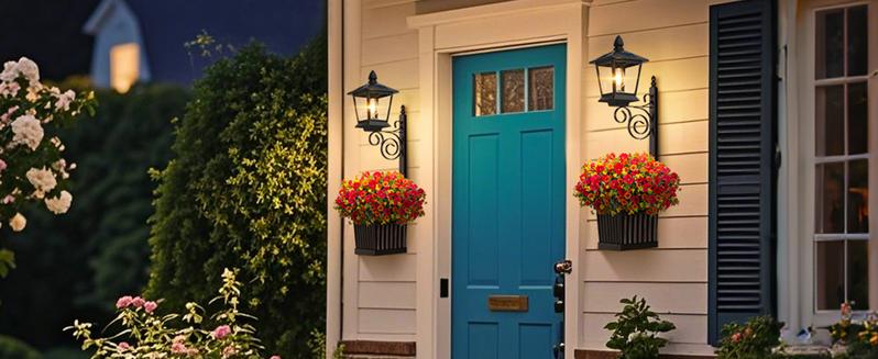 2-Pack Outdoor Flower Pots 2 in 1, Solar Lamp Post with Planter for Garden Decor, Wall Mount/Standing Planter Lights Waterproof, Patio Decorative Black Floor Lamps for Lawn Garden, Led Landscape Spotlights (Flowers not Included)