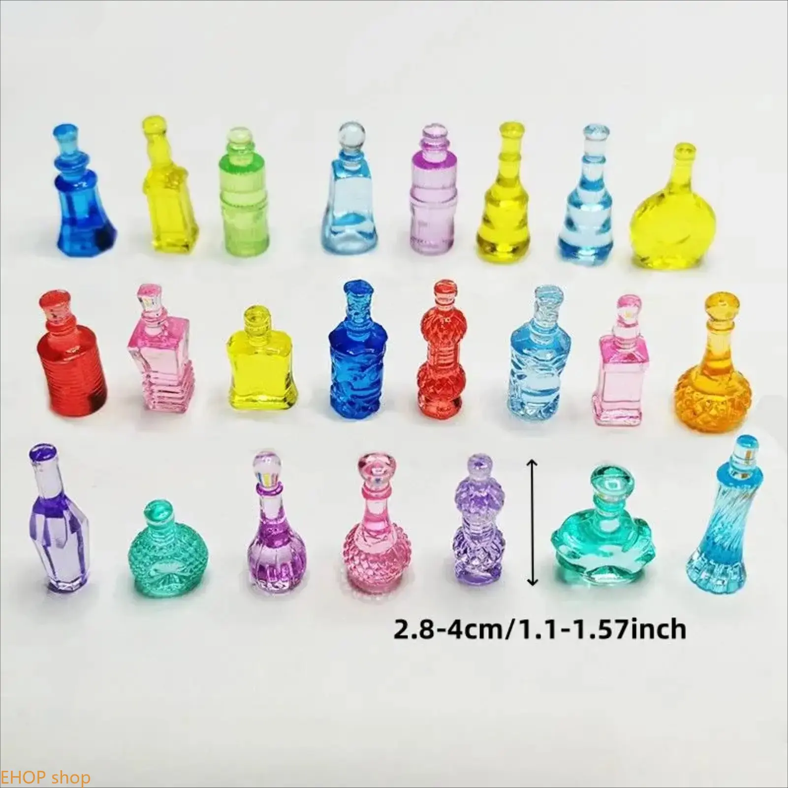 50Pcs Miniature Resin Bottle Models Colorful Tiny Bottles for Dollhouse Decor DIY Crafts Miniature Scenes Fairy Garden Accessories Random Colors Creative Tabletop Decorations Gift and Hobby Supplies