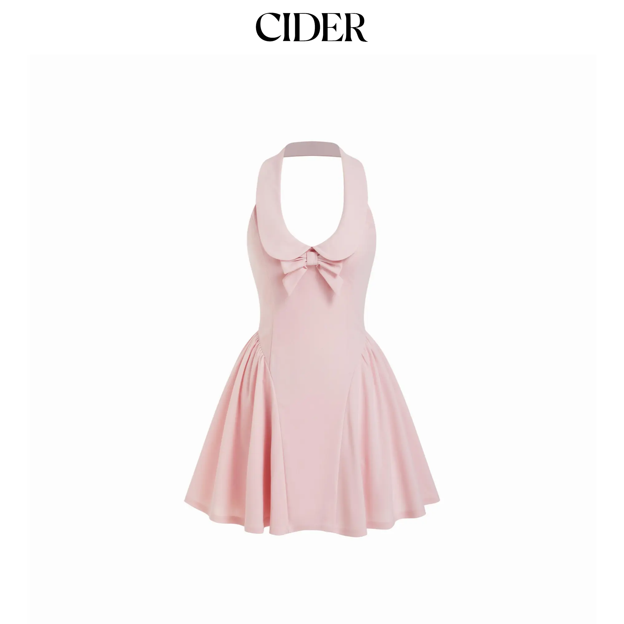 Cider Sailor Collar Bow Front Cinched Waist Mini Dress SohoChic