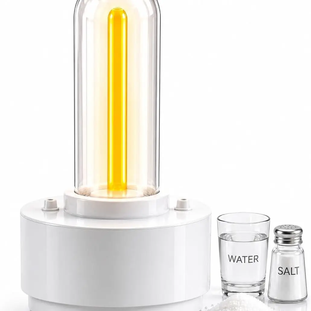 Safe Candle Lantern Alternative, Battery-Free Emergency Light, Water-Activated Salt Water Lantern, No Flame, 180 Hours Runtime