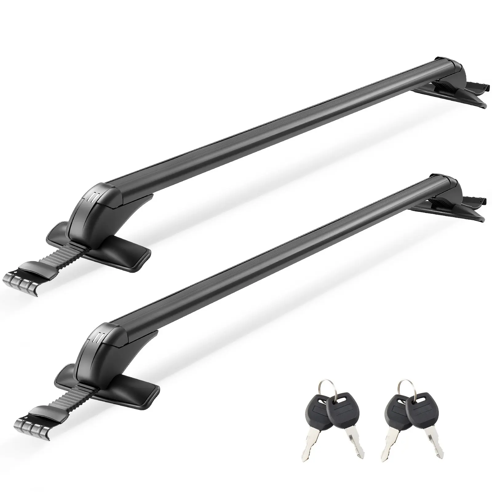 【DealsForYouDays】VEVOR Roof Rack Cross Bars, Universal Fit for Naked Roofs Without Raised Rails/Flush Rail/Black Moldings, 165 LBS Capacity, Lockable Heavy Duty Aluminum Crossbar Racks Roof Rail Rooftop Luggage Canoe